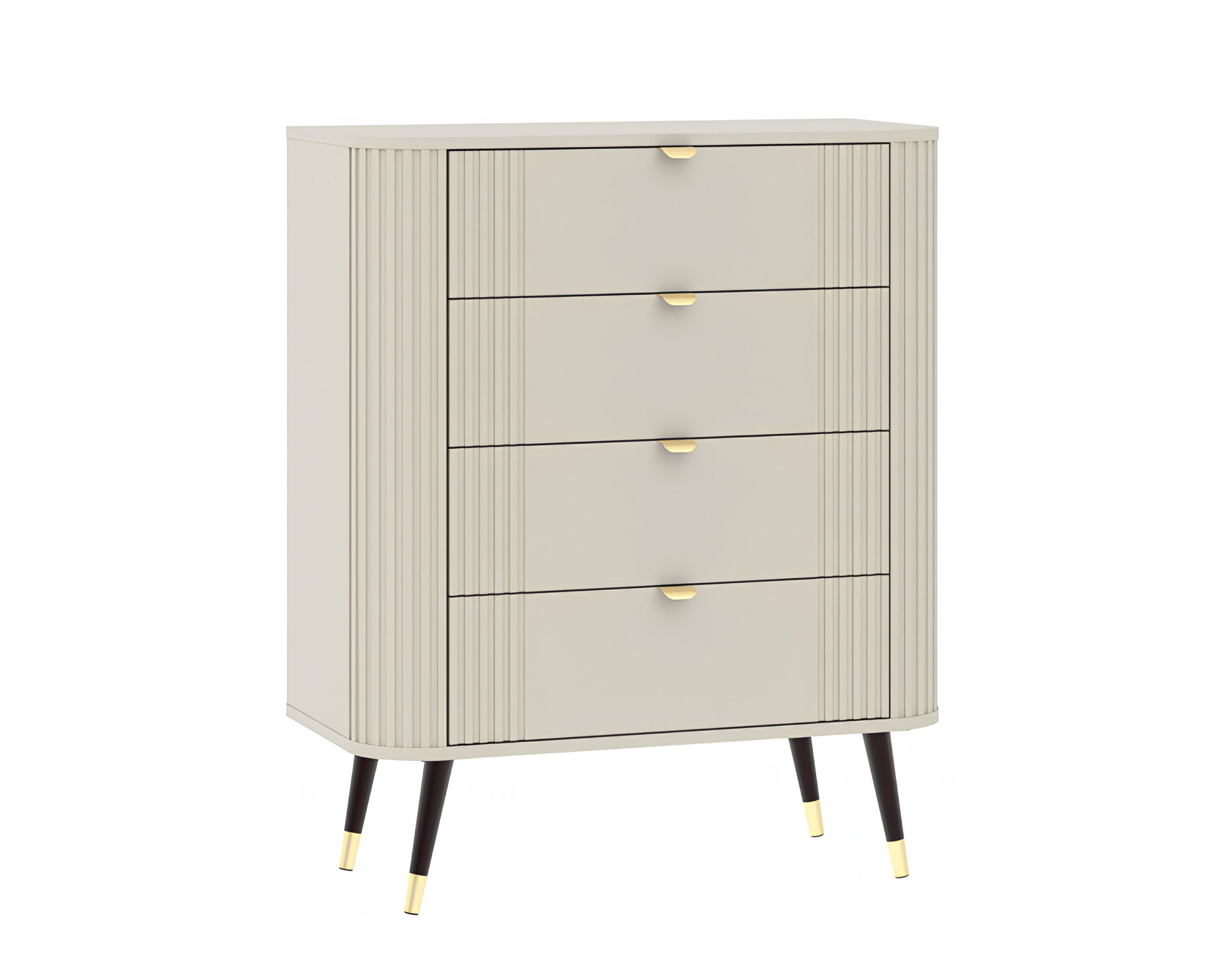 KOMMODE mit 4 Schubladen, Kaschmir, 78,4 x 40 x 98,4 cm - Kaschmir, Holzwerkstoff (78.4/98.4/40cm) - 3XE LIVING