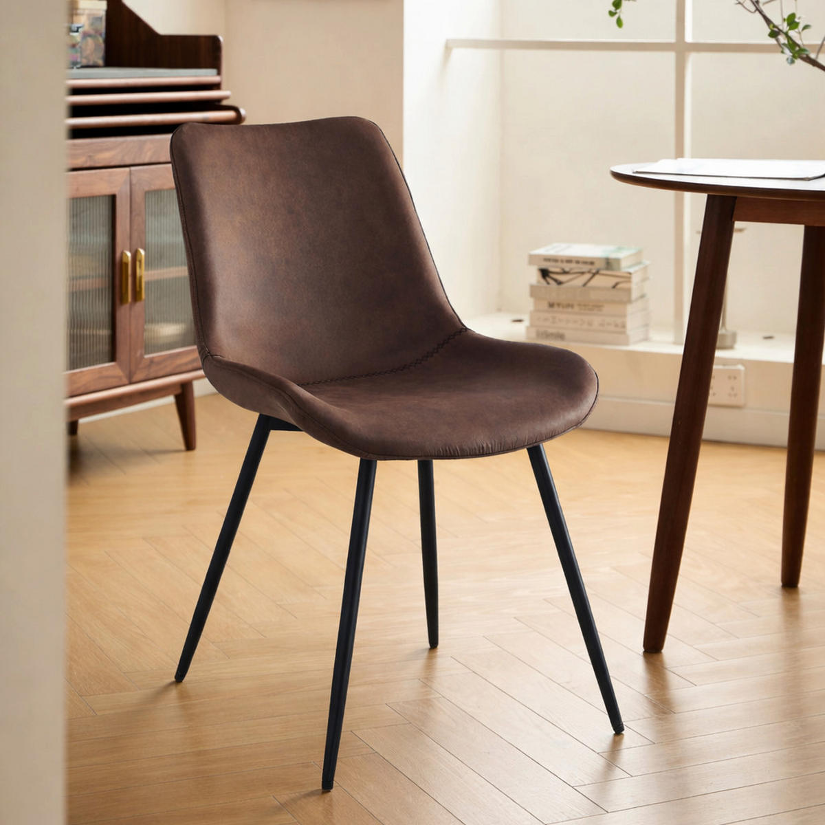 STUHL 2er-Set Stoff Braun - Braun, Textil (54/84/50cm) - Nordlys