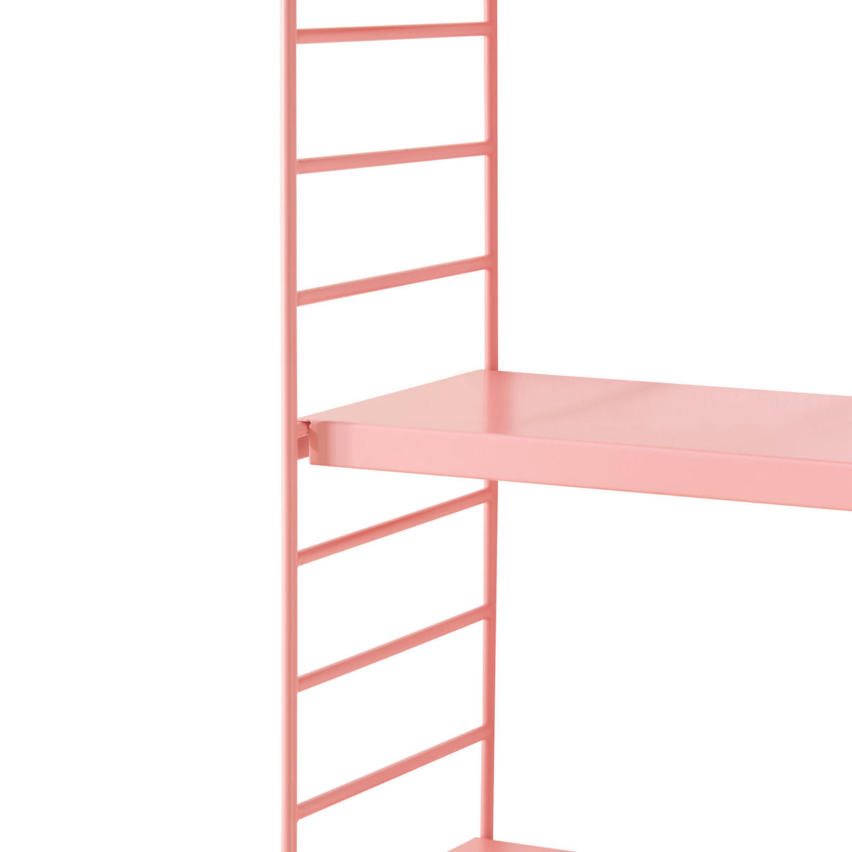 NÁSTĚNNÁ POLICE Strängnäs modular - růžová, kov (60/50/15cm) - [en.casa]