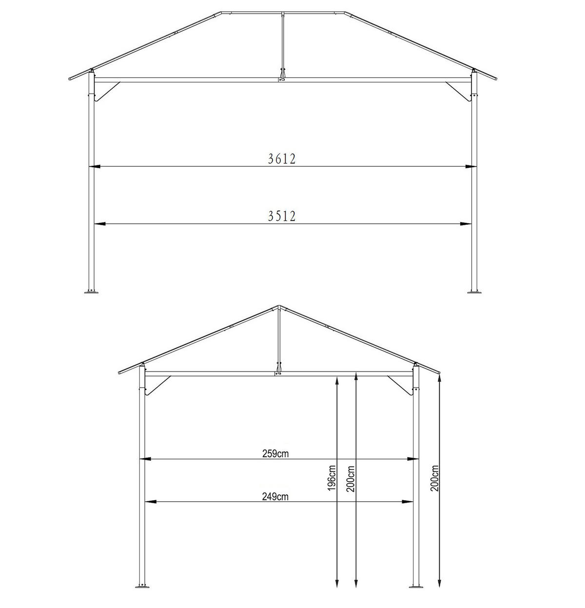PAVILLON Nizza 3x4m Taupe - Taupe, Metall (300/263/400cm) - QUICK STAR