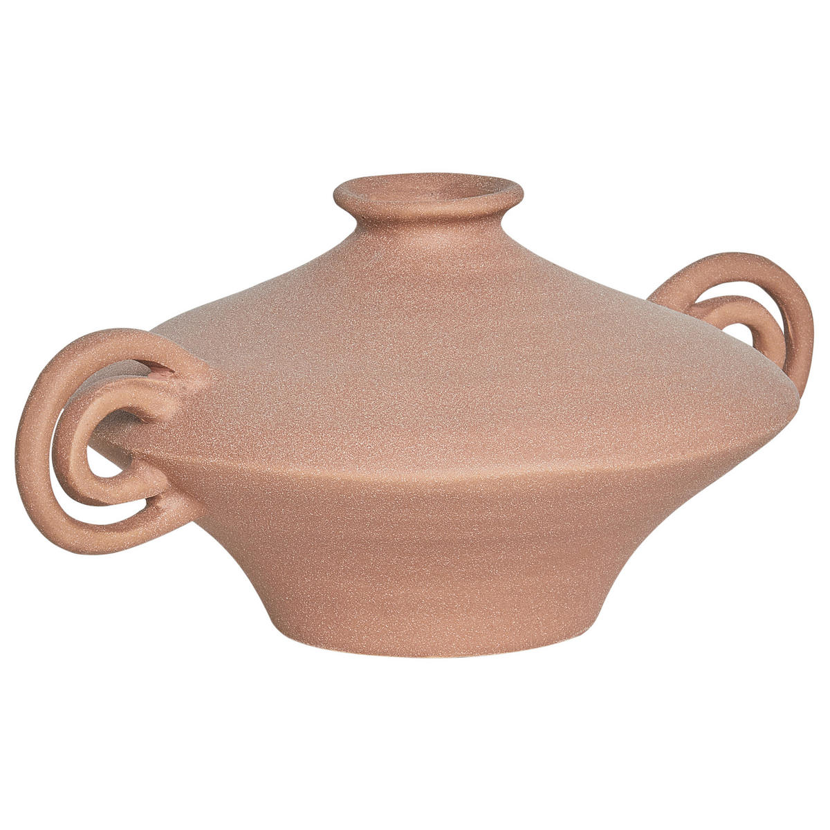 BLUMENVASE Steinzeug braun Surfperch - Braun, Keramik (16cm) - Beliani
