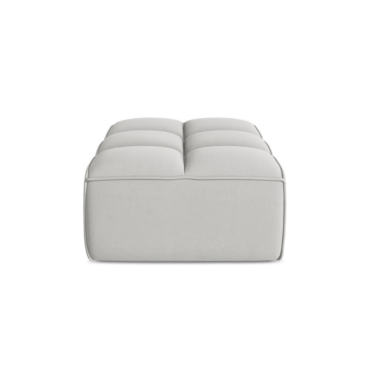 POUF Samt Stoff Grau - Silberfarben/Schwarz, Kunststoff/Textil (80/43/93cm) - LaMiaSofa