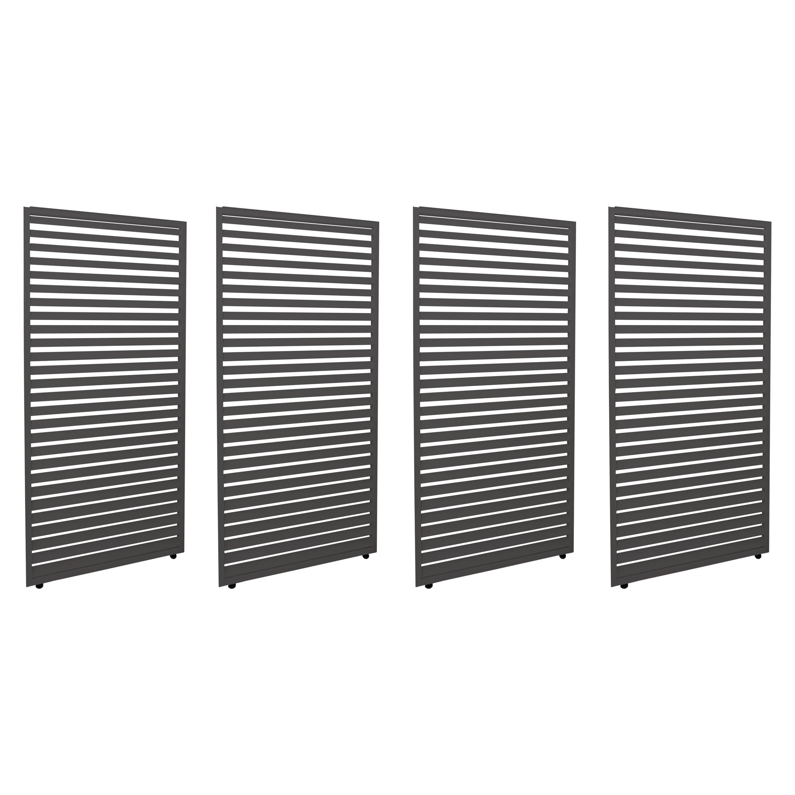 PANEELE 4er-Set für Pergola 204x369cm Anthrazit - Anthrazit, Metall (369/204/4cm) - BERLINLODGE