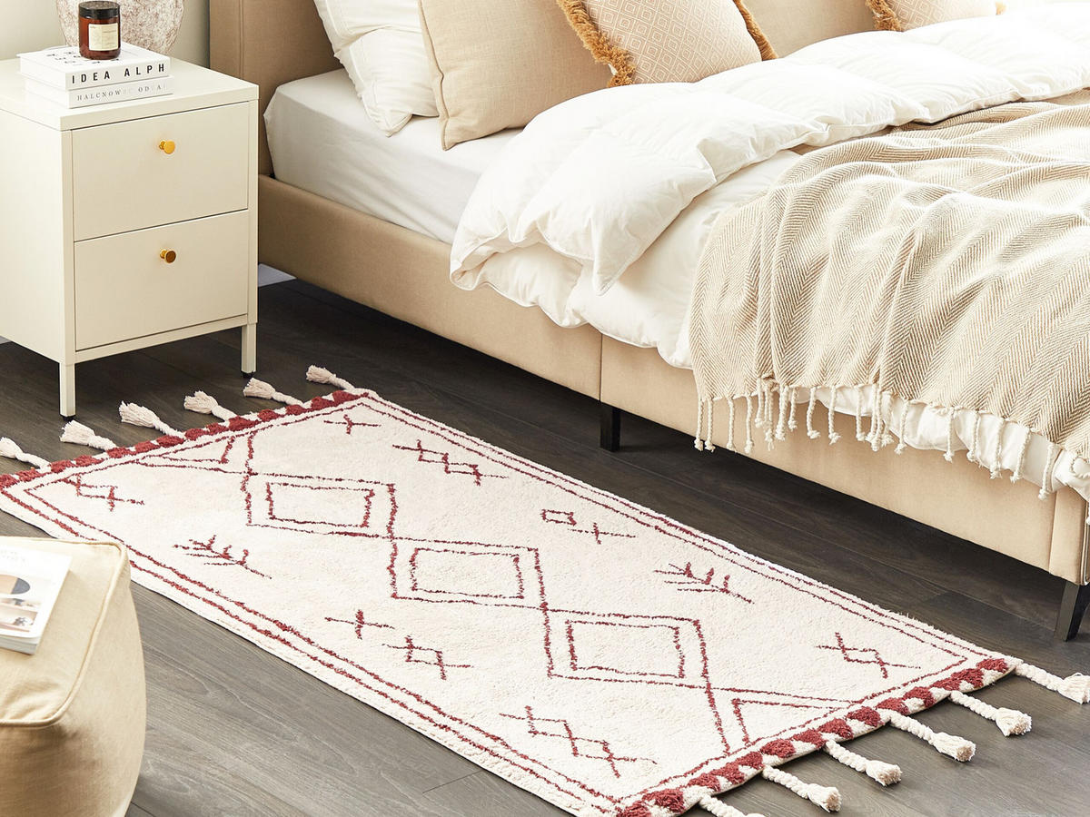 KURZFLOR-TEPPICH Kenitra 150/80 cm - Weiß, Textil (80/150cm) - Beliani