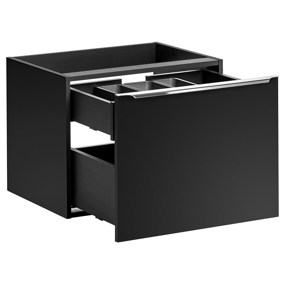 DOPPELWASCHTISCH Puebla-56 - Schwarz, Holzwerkstoff (140/62/46cm) - Lomado