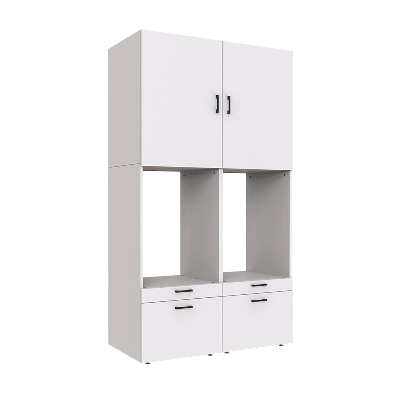 WASCHMASCHINENSCHRANK Serie 2 134cm Breit, 240cm Hoch - Weiß, Holzwerkstoff (134/240/67cm)