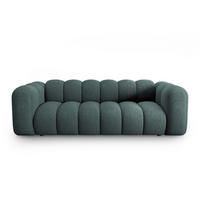 SOFA Lupine aus Chenille-Stoff petrol 3 Sitzplätze - Petrol, Textil (95/70/230cm) - Micadoni