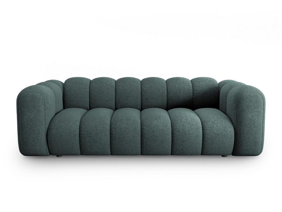 SOFA Lupine aus Chenille-Stoff petrol 3 Sitzplätze - Petrol, Textil (95/70/230cm) - Micadoni