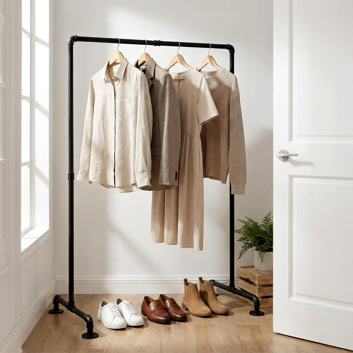 KLEIDERSTÄNDER 120 cm-schwarz-Metall - Schwarz, Metall (120/150/55cm) - CLP