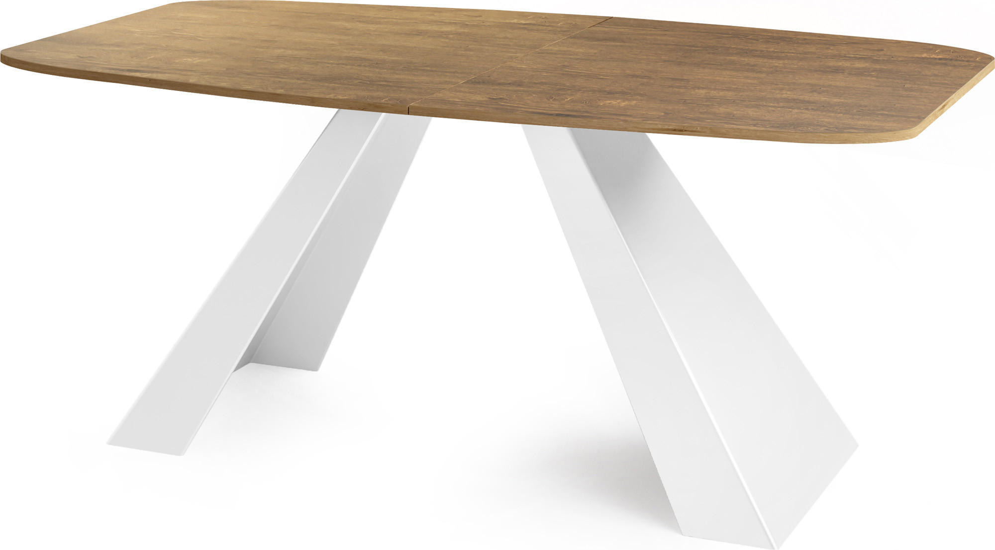 ESSTISCH Monte Weiß rechteckig ausziehbar, Lefkas Eiche 160-200/80/76 cm - Alteiche/Weiß, Holzwerkstoff/Metall (160/80/76cm) - WFL GROUP