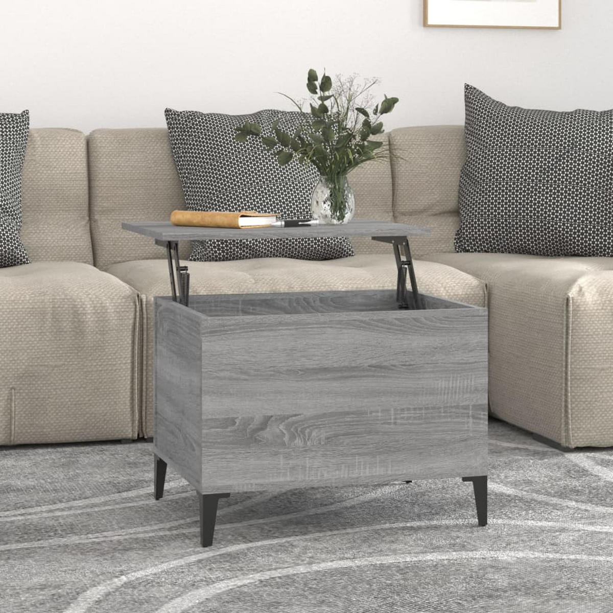 COUCHTISCH Grau Sonoma 60x44,5x45 cm Holzwerkstoff - Grau, Holzwerkstoff (60/44.5/45cm) - furnicato