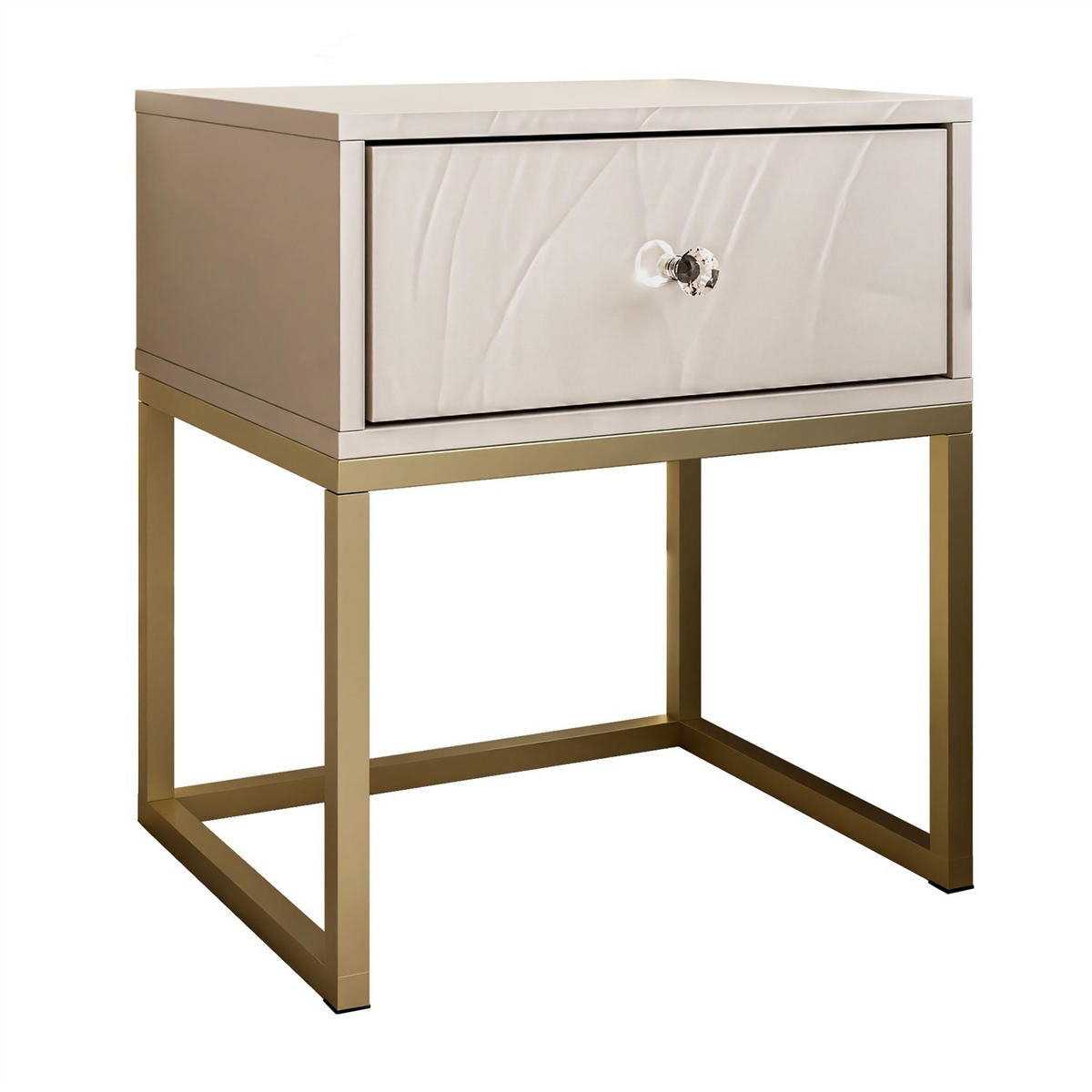 NACHTTISCH BLANCO KASZMIR auf Gestell kaschmir/gold - Goldfarben, Holzwerkstoff (45/52/37cm) - Lookway