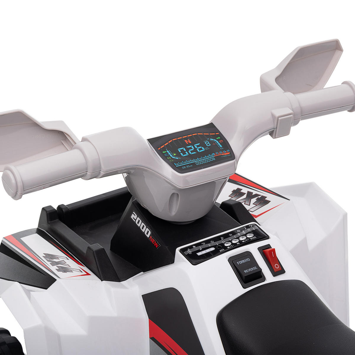 MINI ELEKTRO-QUAD KINDER, Blau/Rosa/Weiß, Kunststoff+ Metall - Weiß, Metall (70/41.5/48.5cm) - HOMCOM