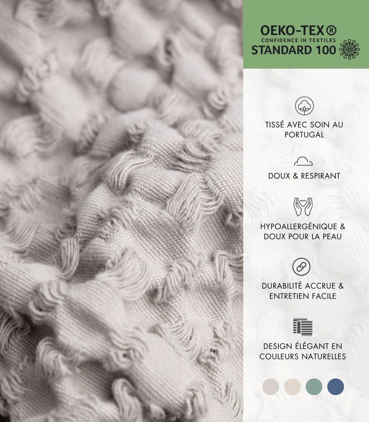 TAGESDECKE Bloom, 220x240cm, Baumwolle, Ivory (Grau & Beige) - Beige/Grau, Textil (220/240cm) - SOWL