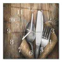 WANDUHR 30x30 cm - Besteck - Braun, Glas (30/30/0.4cm) - TULUP