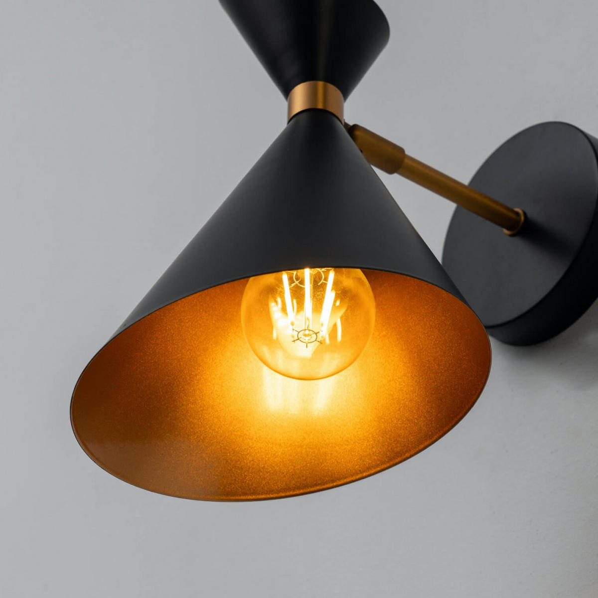 WANDLEUCHTE Valdivia, Schwarz und gold, 30cm - Goldfarben, Metall (18/30/30cm) - KOSILUM