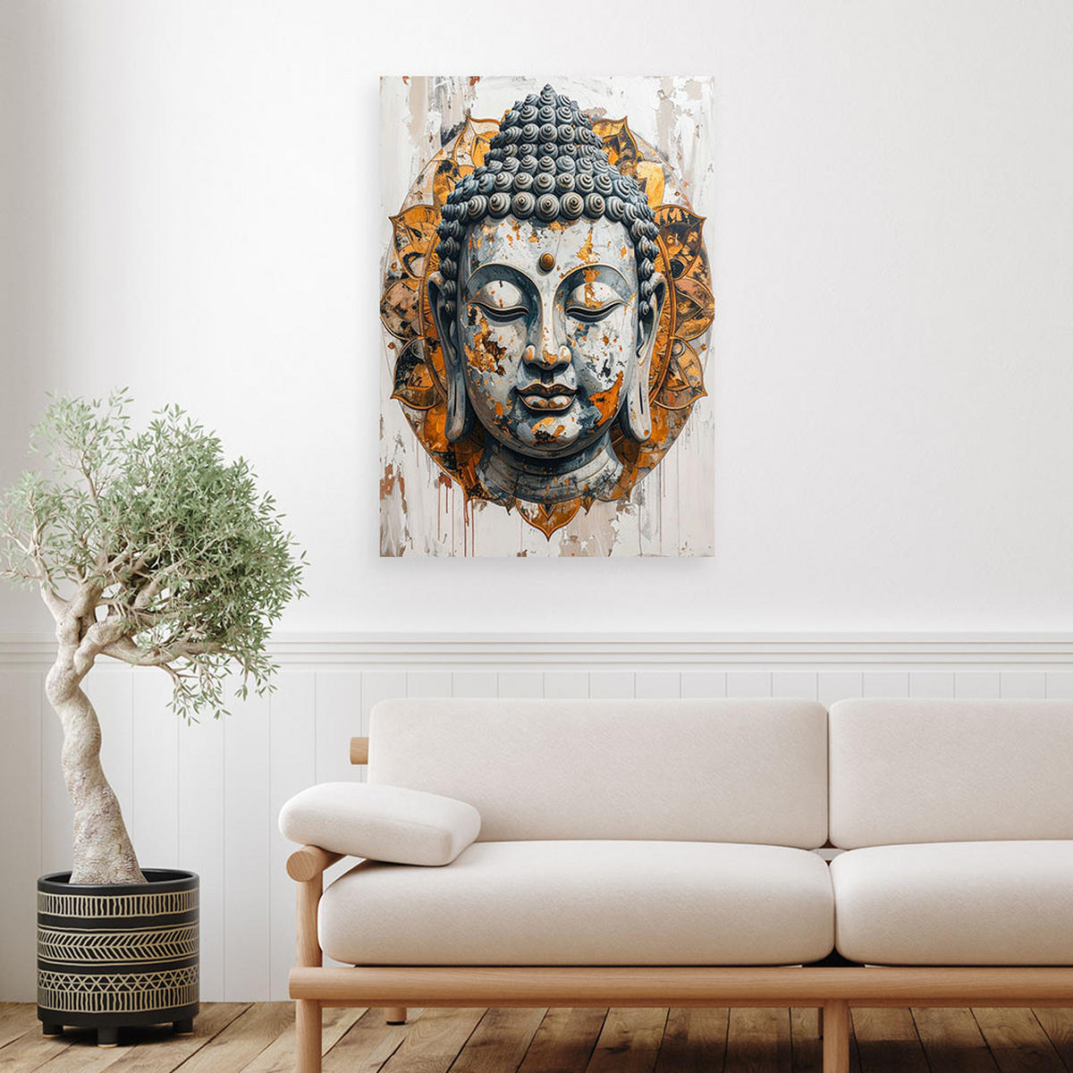 LEINWANDBILD Zen und Orientalisch 60x90cm - Goldfarben, Textil (60/90cm) - Feeby