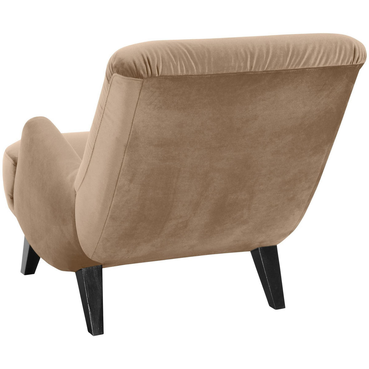 SESSEL Kajsa 71x80x101 Bezug Samtvelours Buche schwarz/sand - Sandfarben/Schwarz, Kunststoff (101/80/71cm) - 58aufmkessel