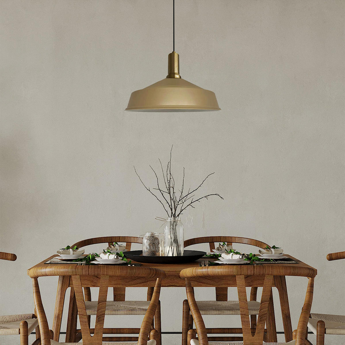 PENDELLEUCHTE Ninova - Beige, Metall (27/40/27cm) - Bamyum
