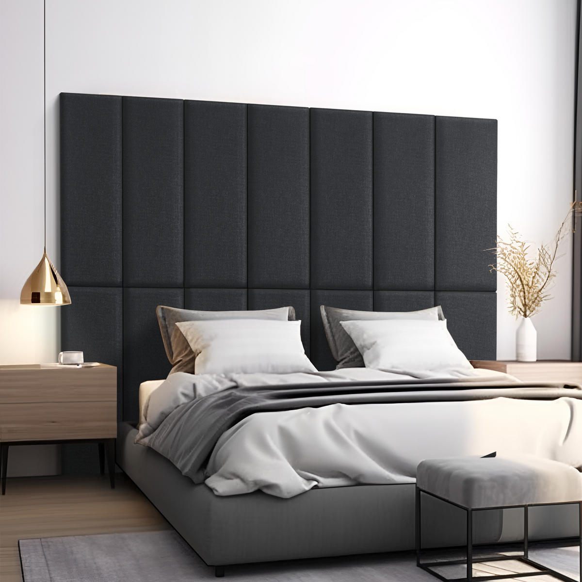 KOPFPOLSTER-SET 2 TLG. Carpino - Schwarz, Textil (3/30/90cm) - [neu.haus]