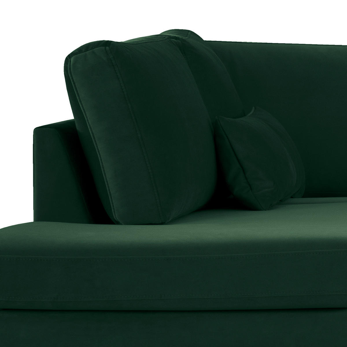 WOHNLANDSCHAFT mit Longchair - Eichefarben/Grün, Eichenholz/Textil (371/81/219cm) - home24