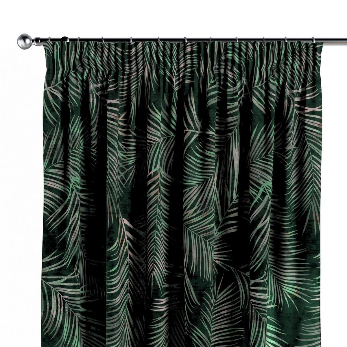 VORHANG Velvet grün, 130x245 cm - Grün, Textil (130/245cm) - Dekoria