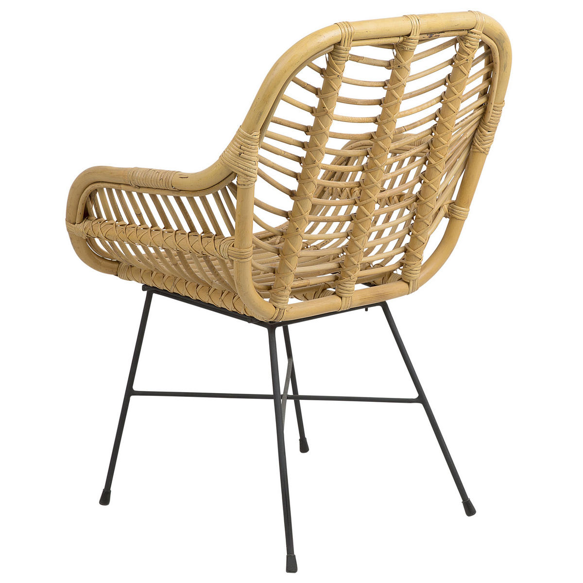 RATTANSTUHL Rattan Beige Canora - Beige, Naturmaterialen/Metall (64/89/51cm) - Beliani