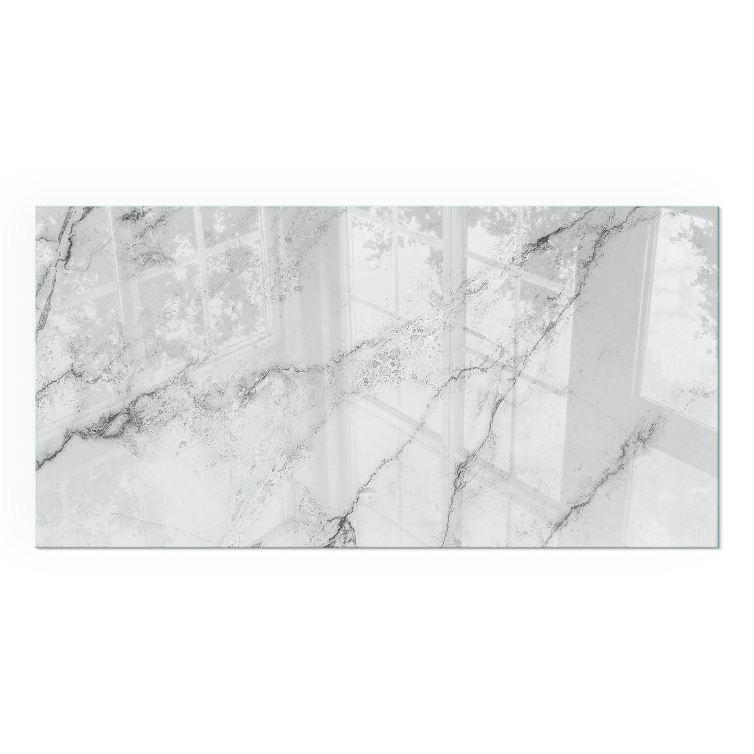 GLASPLATTE für Kamin 100x50 cm - Weiß, Glas (100/50/0.4cm) - TULUP