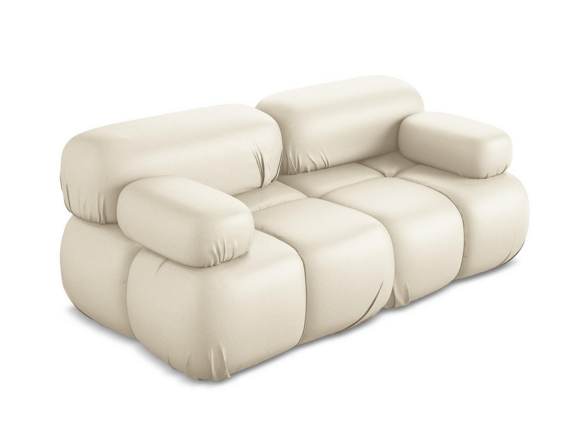 2-SITZER-SOFA Kunstleder Beige - Beige/Creme, Leder/Kunststoff (190/70/96cm) - Makamii