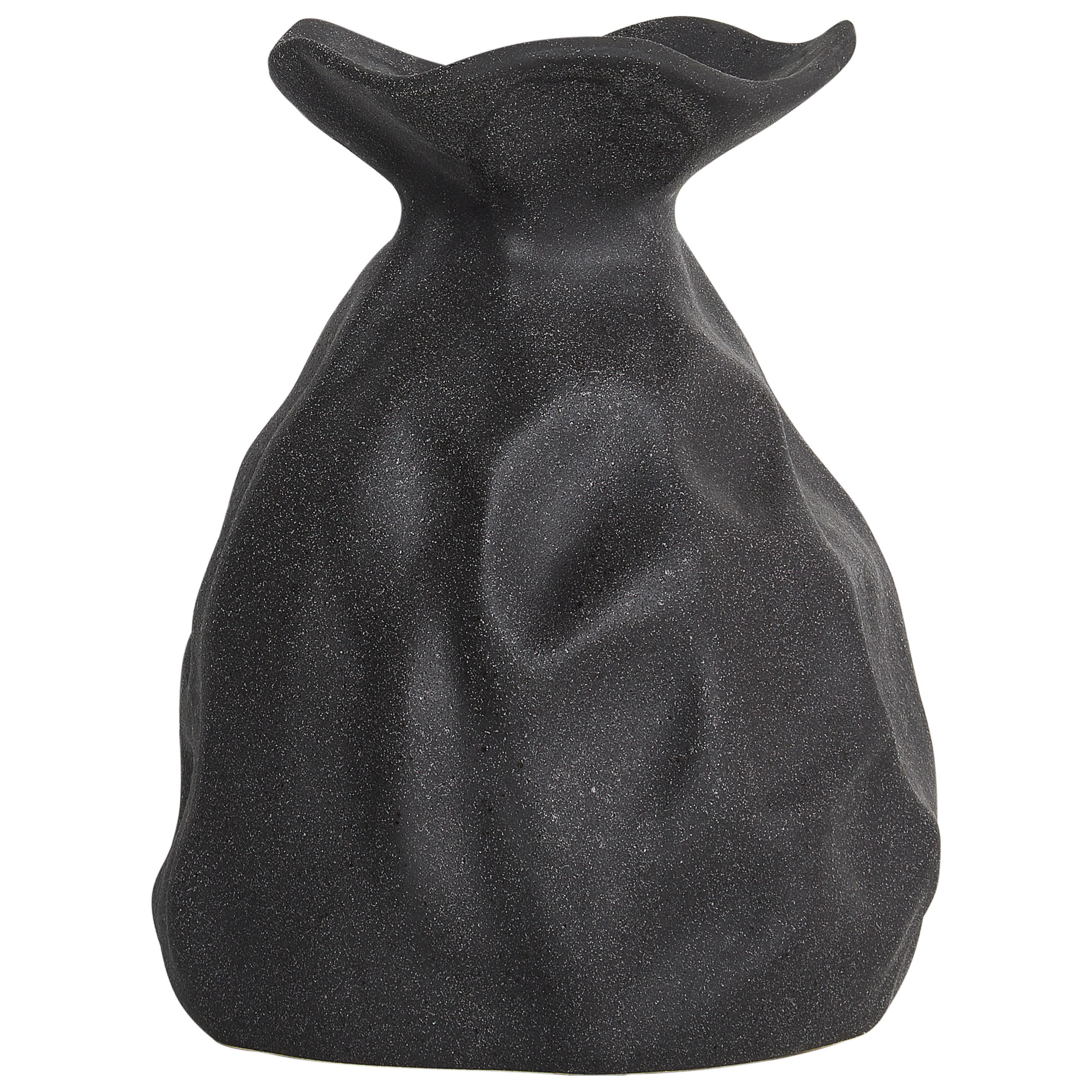 BLUMENVASE Steinzeug schwarz Coontail - Schwarz, Stein (31cm) - Beliani
