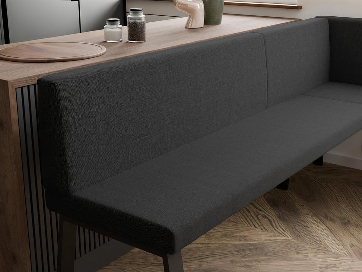 ECKBANK rechts MONO Y Webstoff glatt, 128/168 cm Anthrazit - Anthrazit, Textil/Metall (128/168cm) - Idohome