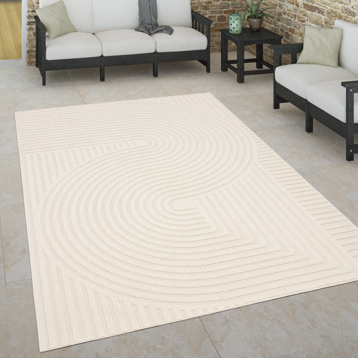 OUTDOORTEPPICH 80/150 cm Brugge 227 - Creme, Textil (80/150cm) - Paco Home