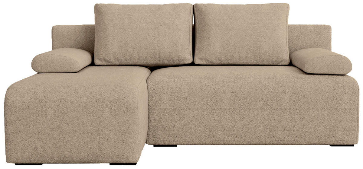ECKSOFA Ernest mit Schlaffunktion Beige Bouclé - Beige, Textil (200/145cm) - Bromarkt