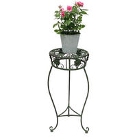 BLUMENHOCKER rund Metall Grün antik 30/30/60 cm - Grün, Metall (30/60/30cm) - DanDiBo
