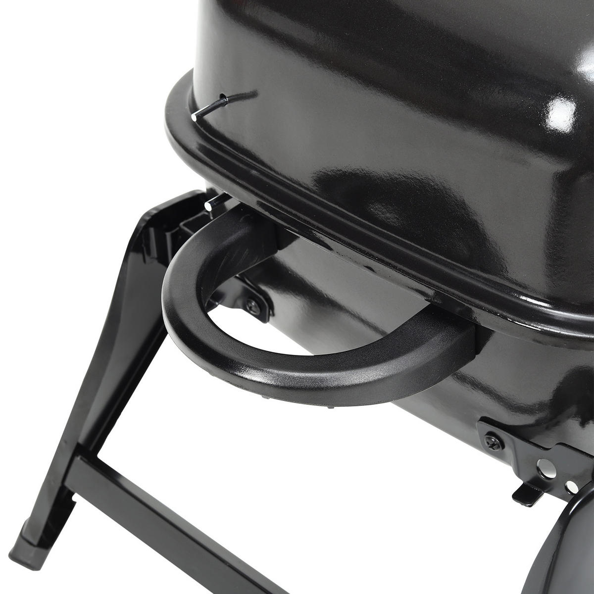 HOLZKOHLEGRILL aus Kohlenstoffstahl in Schwarz für die Terrasse Tragbarer 68 cm B x 34 cm T x 36 cm H - Schwarz, Metall (68/36/34cm) - Livingandhome