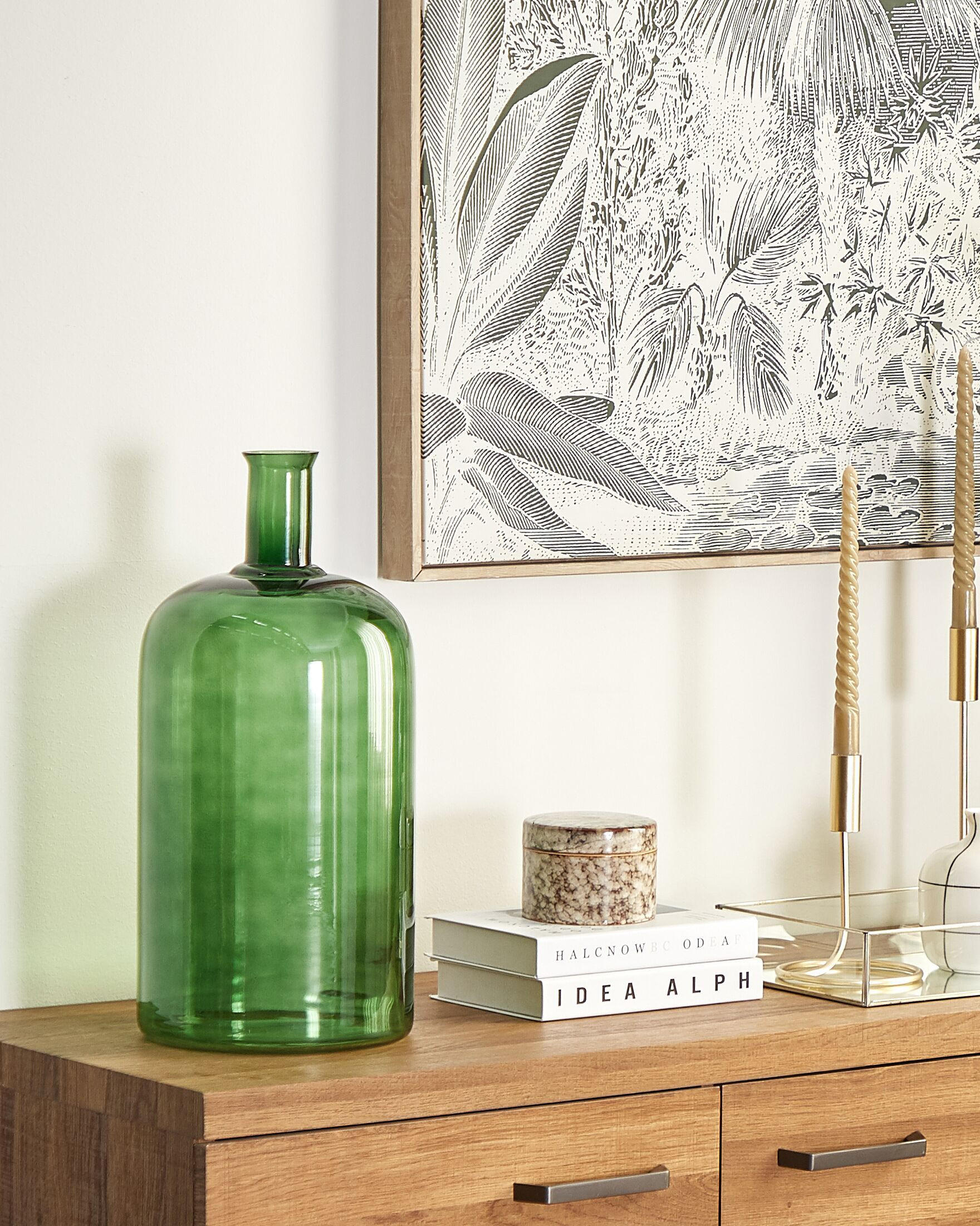 BLUMENVASE Glas grün Korma - Grün, Glas (45cm) - Beliani