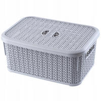 KORB mit Deckel 6L, grau - Grau, Kunststoff (20/29cm) - KADAX