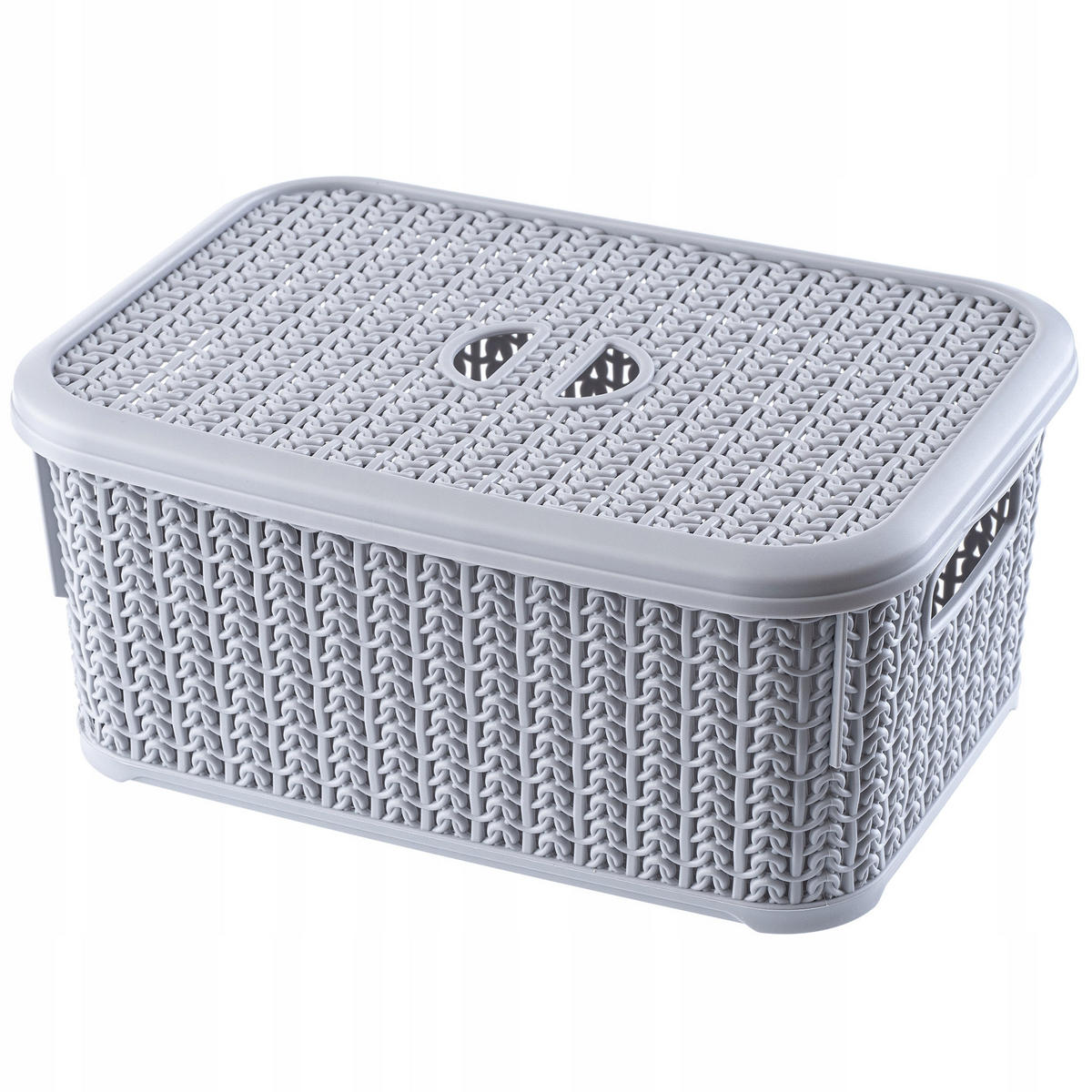 KORB mit Deckel, 6L, grau, 2 Stk. - Grau, Kunststoff (20/29cm) - KADAX