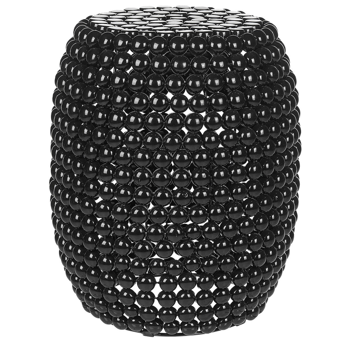 BEISTELLTISCH schwarz Perlen-Optik oval 32 cm Uhana - Schwarz, Kunststoff (62/62/51cm) - Beliani