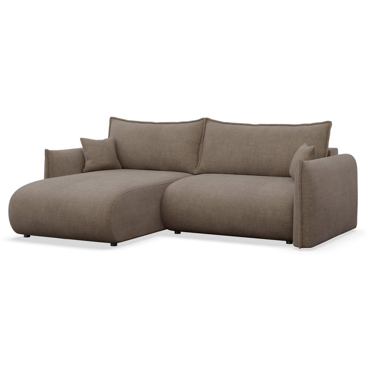 ROHOVÁ SEDAČKA Cushi světle hnědá žinylka - černá/světle hnědá, textil/plast (252/183cm) - Selsey