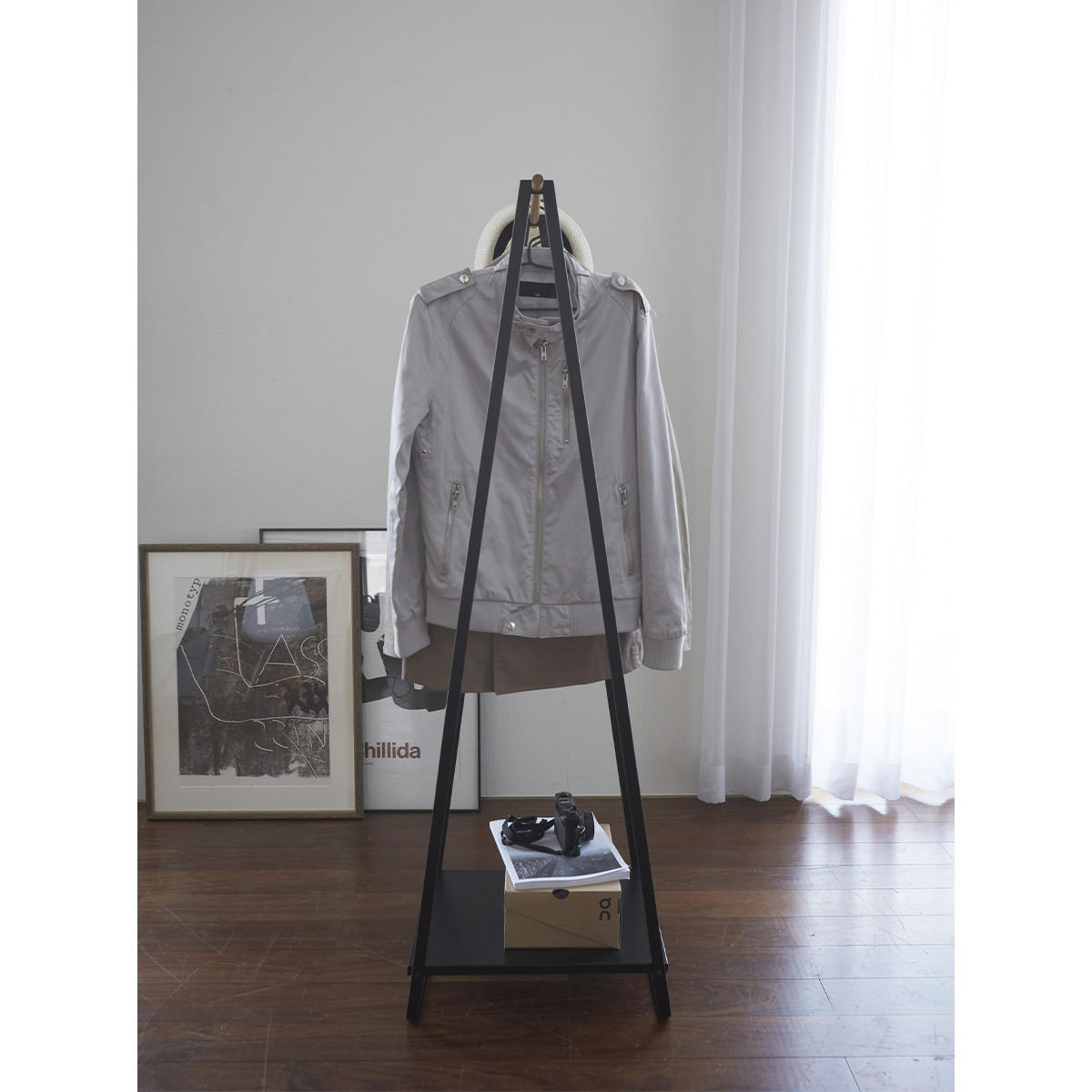 KLEIDERSTÄNDER aus Metall und Holz - H140 cm - Schwarz, Holz/Metall (47/140/22cm) - Yamazaki