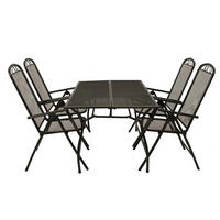 GARTENESSGRUPPE Glasgow - GartenGARTEN-GARNITUR für 4 Personen - Gartenmöbel Set 5-teilig - Streckmetall anthrazit - Grau, Metall - TPFGarden