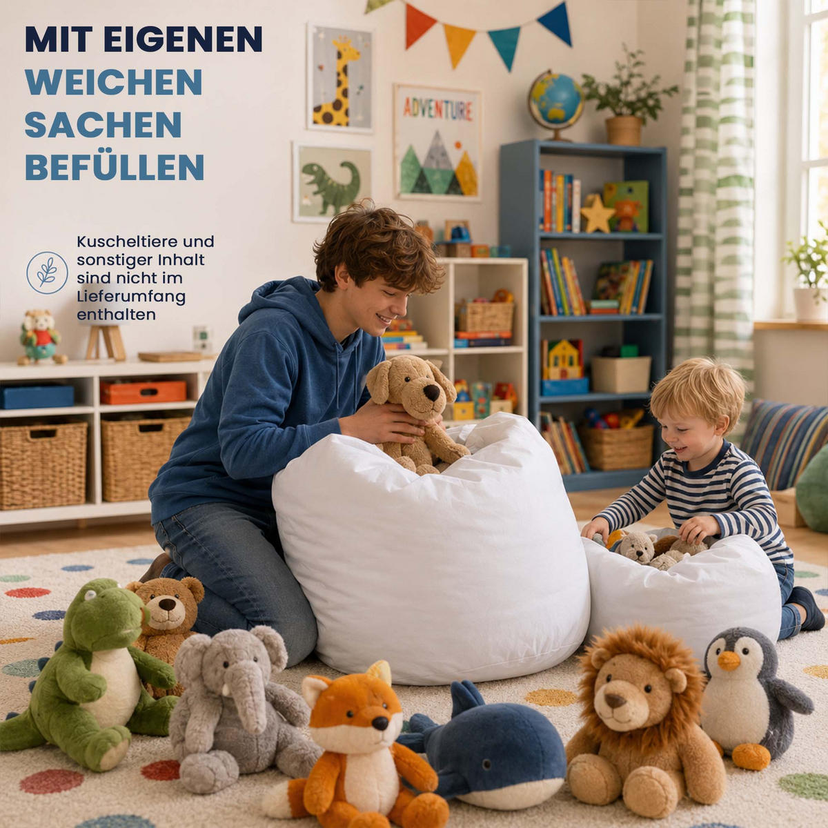 BEZUG Comfii Weiß 60/60/60 cm Vigofil 100 g/m² - Weiß, Textil (92/70cm) - Dreamroots
