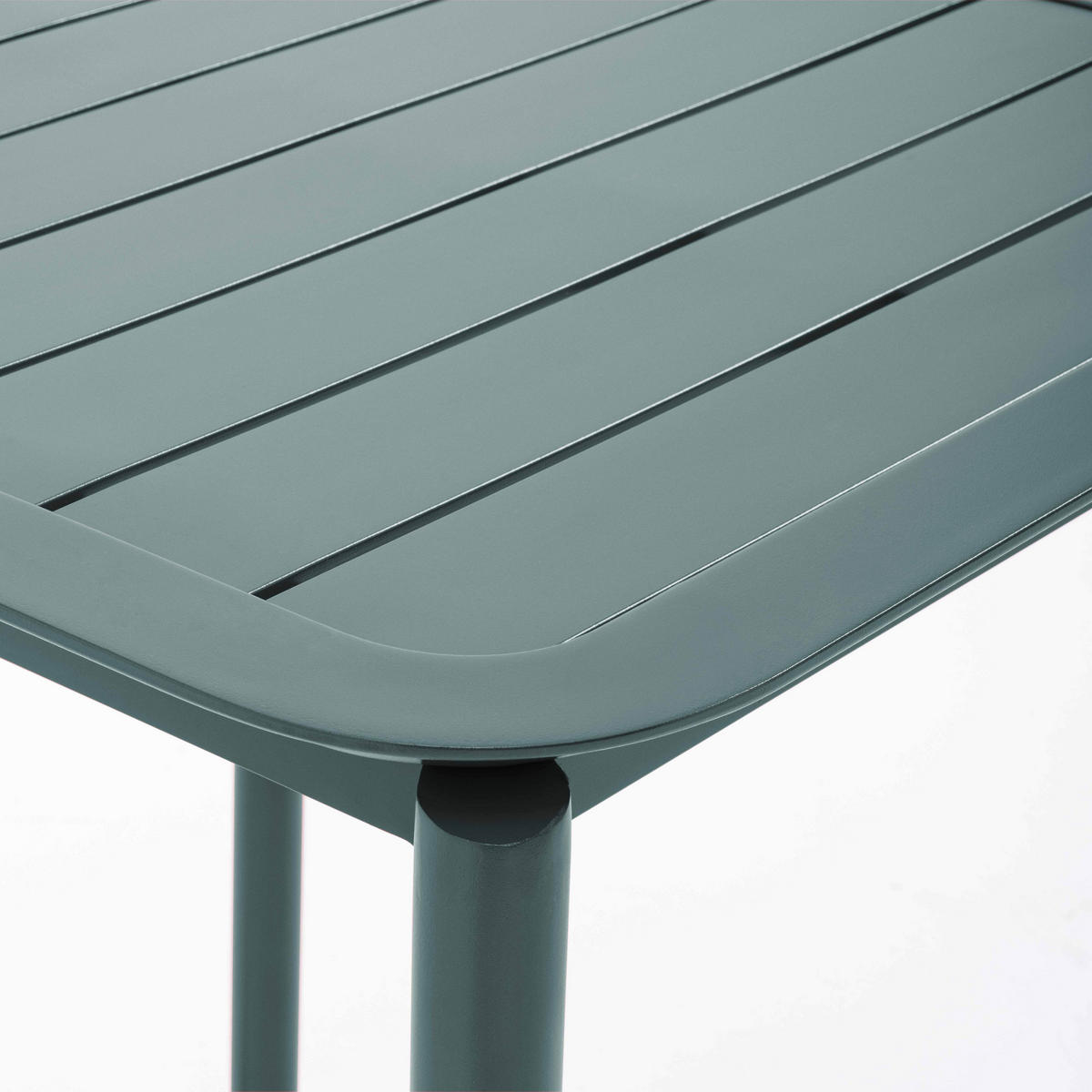 GARTENTISCH quadratisch, Dunkelgrünen - Grün, Metall (70/70/75cm) - Oviala