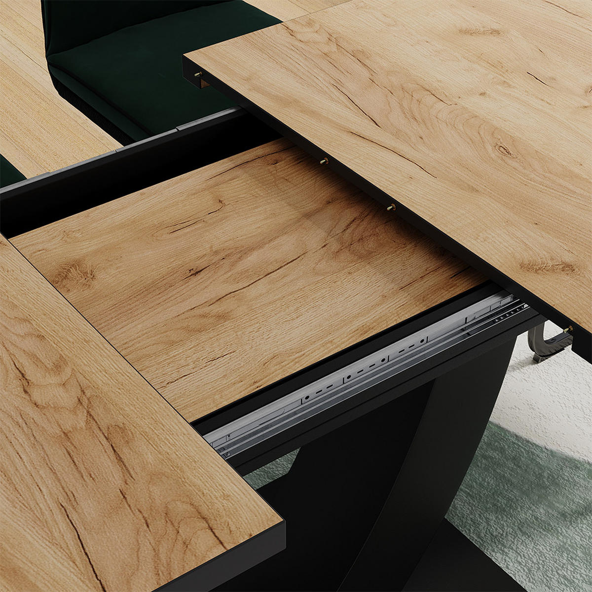 JÍDELNÍ STŮL Fenaro Dub Goldkraft/černá - černá/barva dubu, kompozitní dřevo (80/120/77.4cm) - Vicco