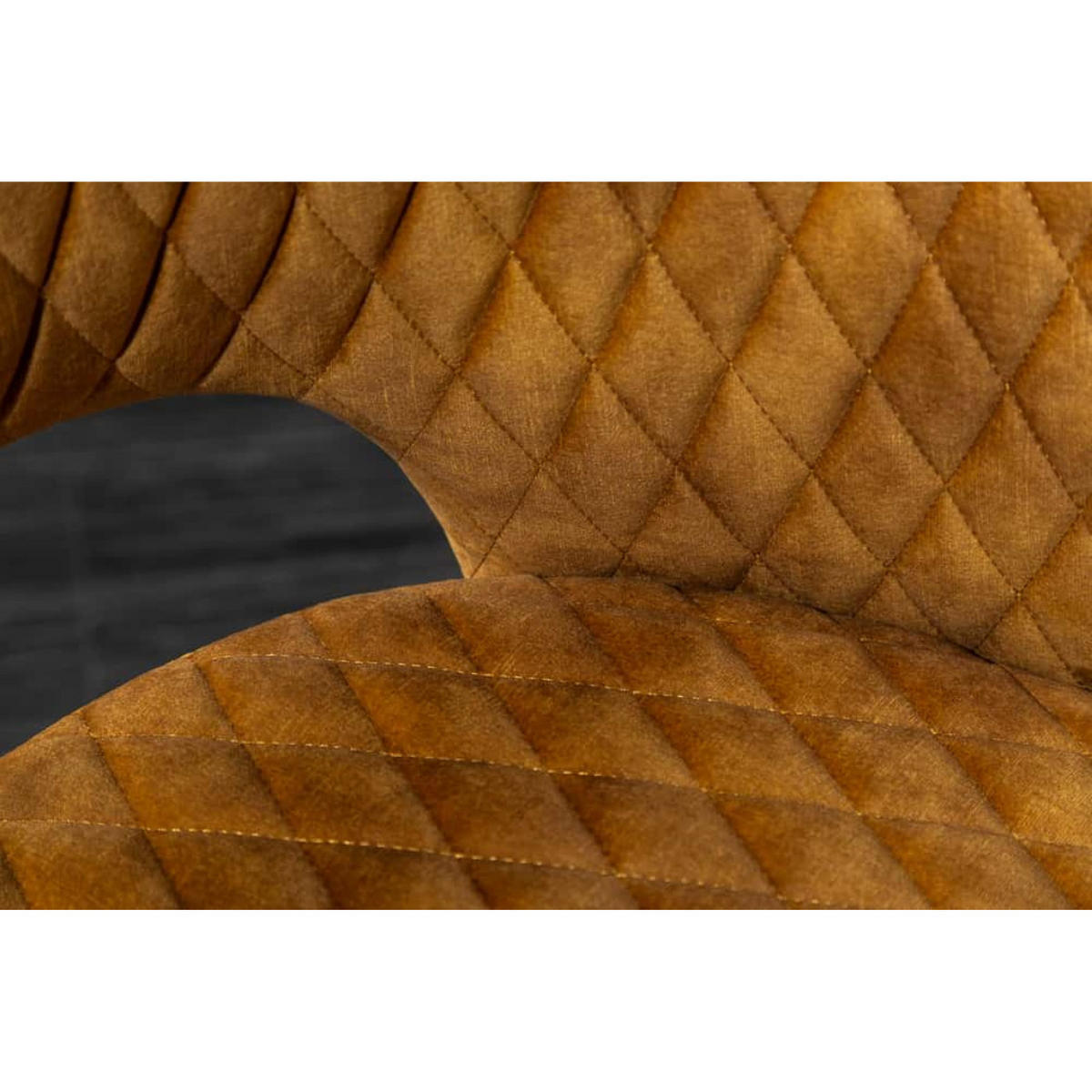 STUHL PARIS Samt Senfgelb, Gold - Gelb/Goldfarben, Textil/Metall (56/81/57cm) - riess-ambiente
