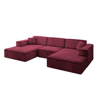 WOHNLANDSCHAFT IREA-U1-v4 - 297x165x72,5 cm Bordeauxrot - Bordeaux, Holzwerkstoff/Textil (297/72/165cm) - ALTDECOR