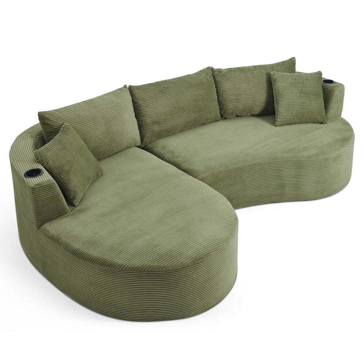 ECKSOFA DE-34614 mit Chaiselongue links Grün - Grün, Textil (168/264cm) - ComfortXL