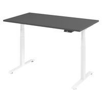 SCHREIBTISCH elektrisch 80/140/74 cm in Graphitfarben/Weiß - Graphitfarben/Weiß, Holzwerkstoff (80/140/74cm) - bümö