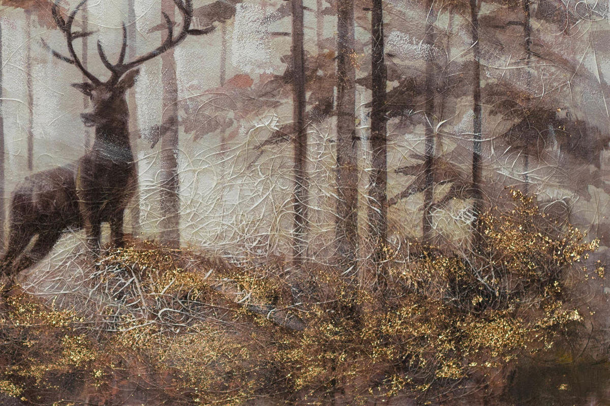 ACRYLBILD HANDGEMALT 80/80 cm - Beige/Braun, Holz/Textil (80/80cm) - KUNSTLOFT